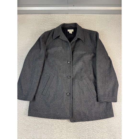 J.Crew Coat Mens XL Gray Wool Blend Thinsulate Lined Single Breasted Overcoat